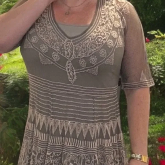 Johnny Was Biya Rubie silk blend Victorian slip dress NWT - Picture 5 of 16